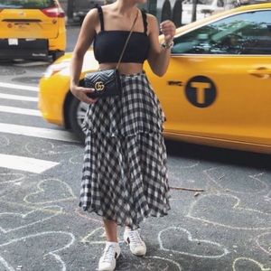 Delfi Collective Reese Gingham Skirt Midi XS EUC